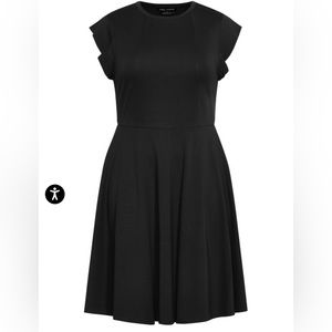 EUC City Chic Frill Shoulder Dress - Black - Size 20 (L)